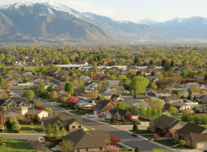 Aerial View of Springville Utah