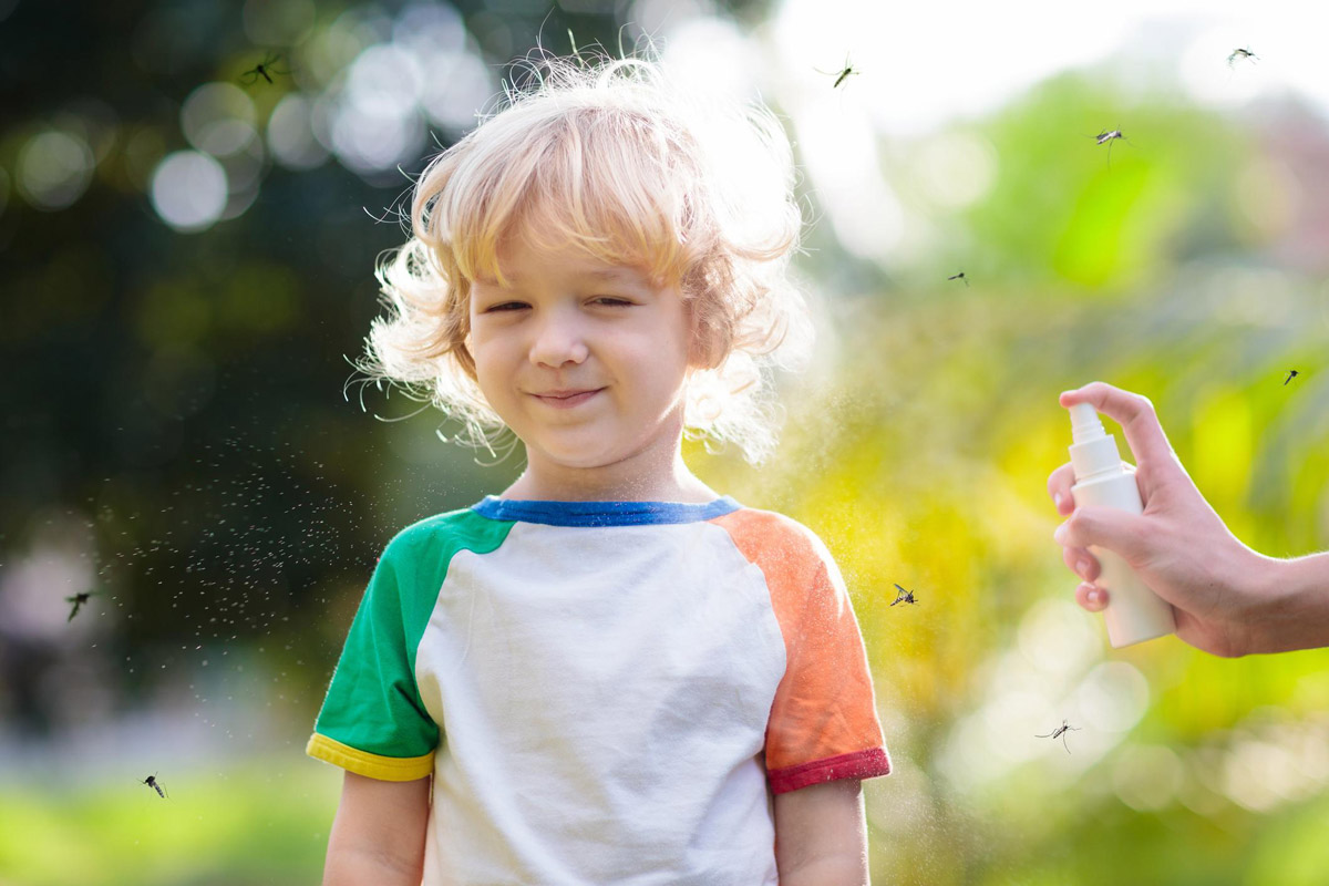 spray with bug repellant